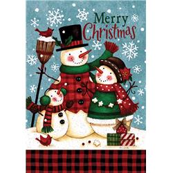 4121fl 28 X 40 In. Snow Family Christmas Double Sided House Flag