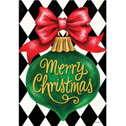 4146fl Merry Christmas Ornament Double Sided House Flag