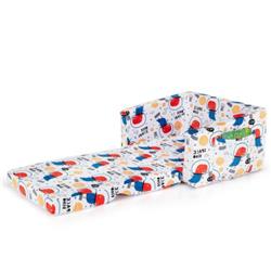 HV10052 2-in-1 Convertible Kids Sofa with Velvet Fabric, White
