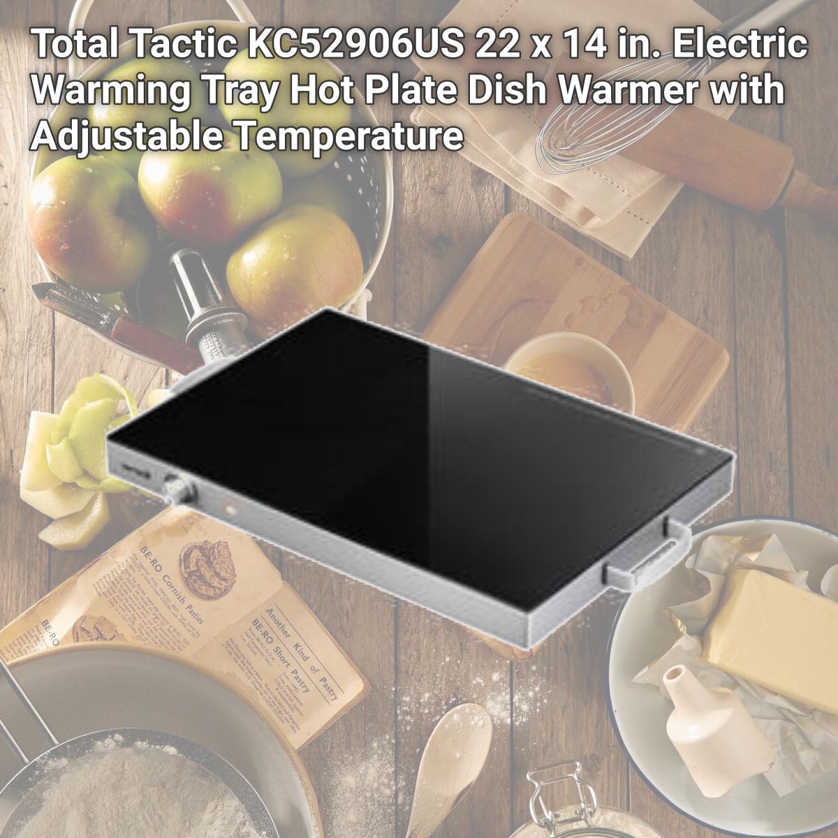 Picture of Total Tactic KC52906US 22 x 14 in. Electric Warming Tray Hot Plate Dish Warmer with Adjustable Temperature