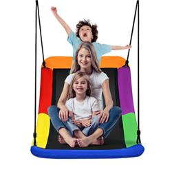 NP10203CL 60 in. Giant Skycurve Platform Tree Swing for Kids & Adults, Multi Color - 700 lbs