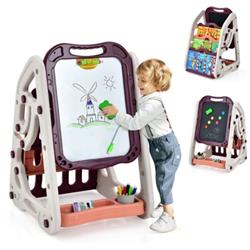 TP10018RE 3-in-1 Kids Art Easel Double-Sided Tabletop Easel with Art Accessories, Red