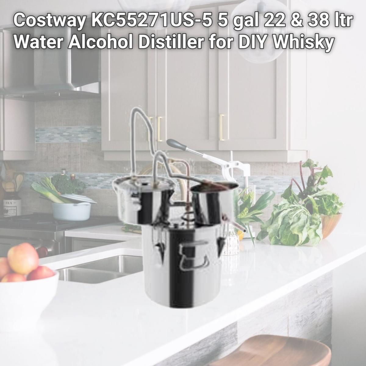 Picture of Costway KC55271US-5 5 gal 22 & 38 ltr Water Alcohol Distiller for DIY Whisky