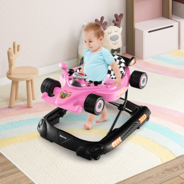 BC10168PI Convertible Baby Walker with 3 Adjustable Height Settings, Pink