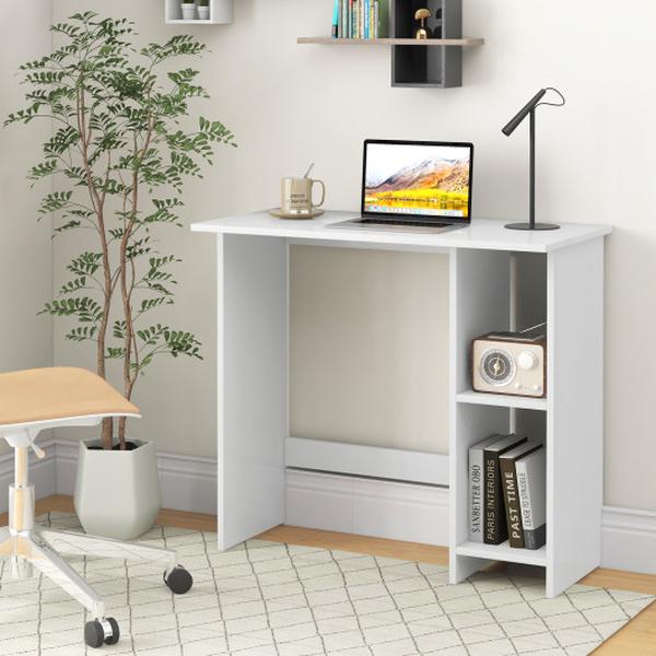 CB10682WH Small Computer Desk with Storage & Adjustable Shelf, White