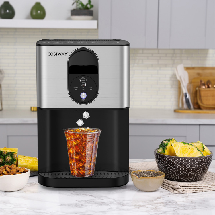 Picture of Total Tactic ES10286US-SL Self Dispensing Nugget Ice Maker Countertop with Soft Chewable Pellet Ice Cubes - Silver