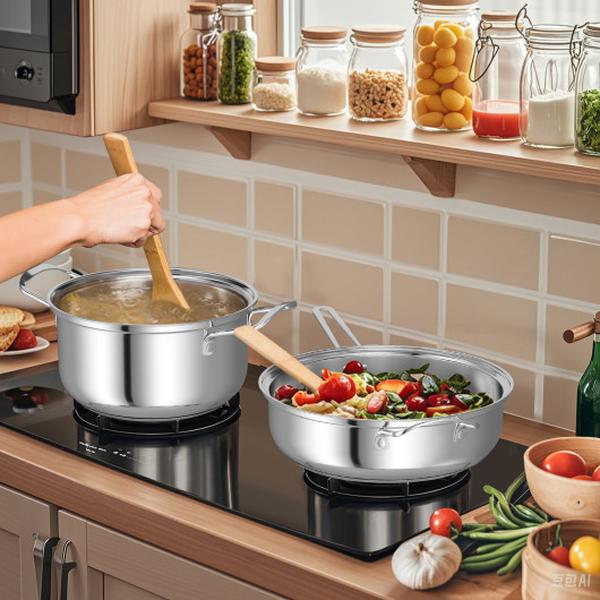 Picture of Costway KC57456 Pots & Pans Set with Tempered Glass Lids & Handles - 12 Piece