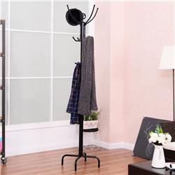 HW54173 Metal Coat Rack with 12 Hooks, Black