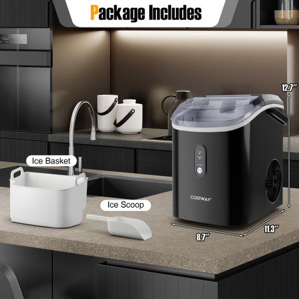 Picture of Costway ES10294US-BK Nugget Countertop Ice Maker with Soft Chewable Pellet Ice - Black
