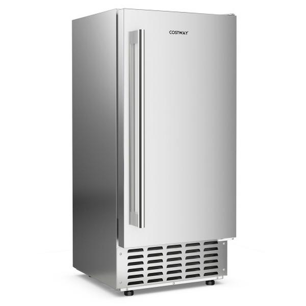 Picture of Costway FP10866US-SL Under Counter Nugget Ice Maker with Self-Cleaning & 24H Timer - Silver