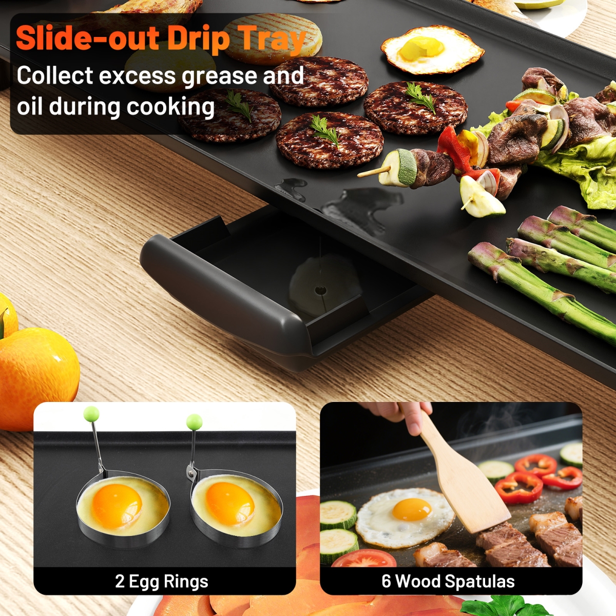 Picture of Costway ES10484US 35 in. Large Electric Griddle Nonstick BBQ Grill with Adjustable Temperature - Medium