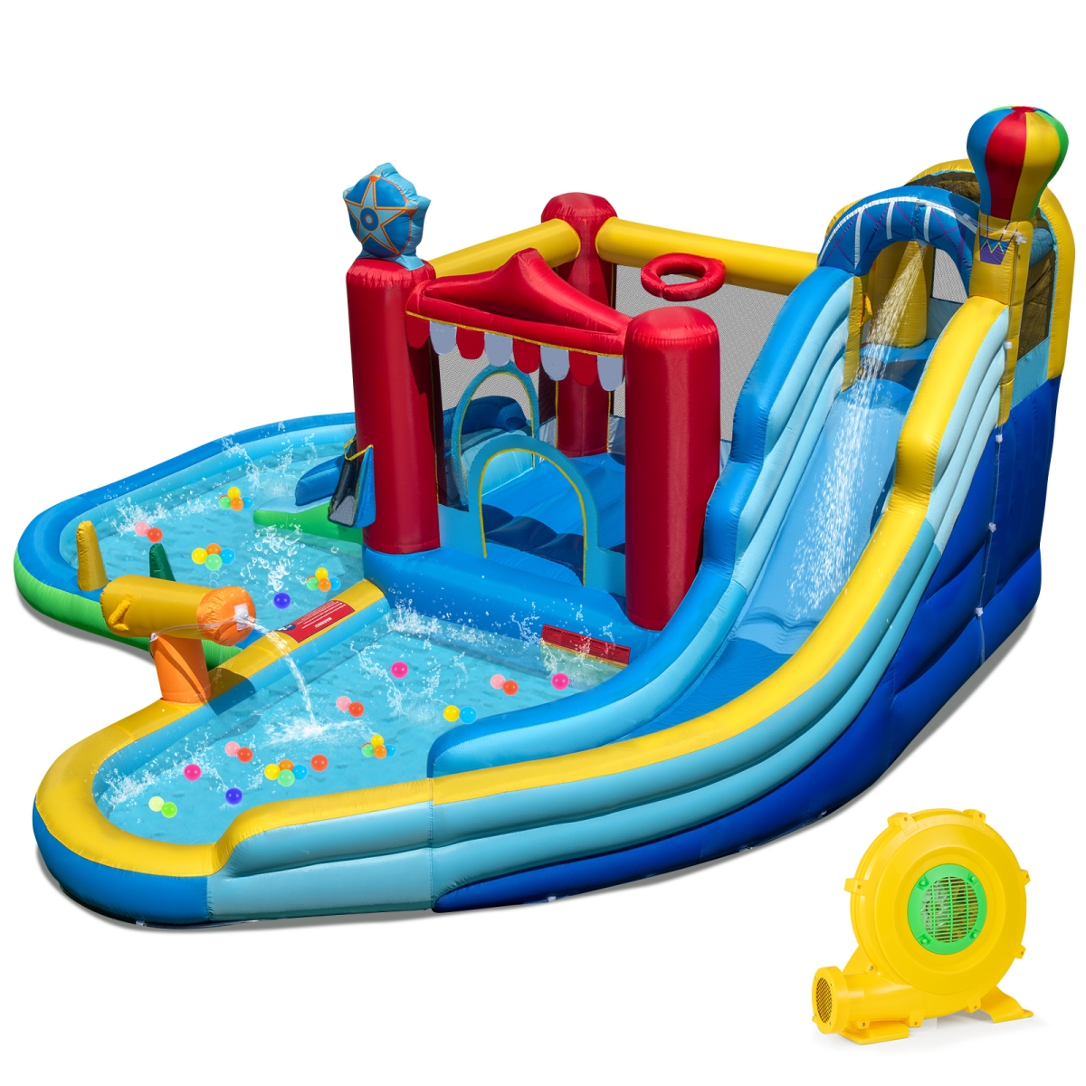 NP11845US Inflatable Water Park Water Slide Wet Dry Combo Bounce House