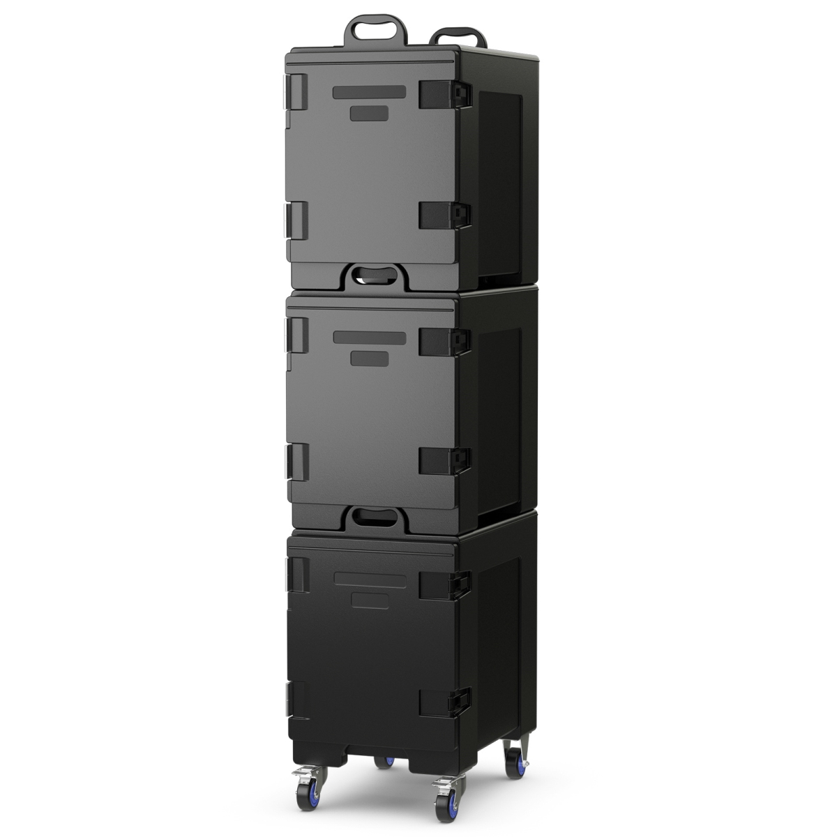 Picture of Costway NP11316- 2-OP70086 Stackable Insulated Food Pan Carrier 81 qt. LLDPE Food Box Carrier - 3 Piece