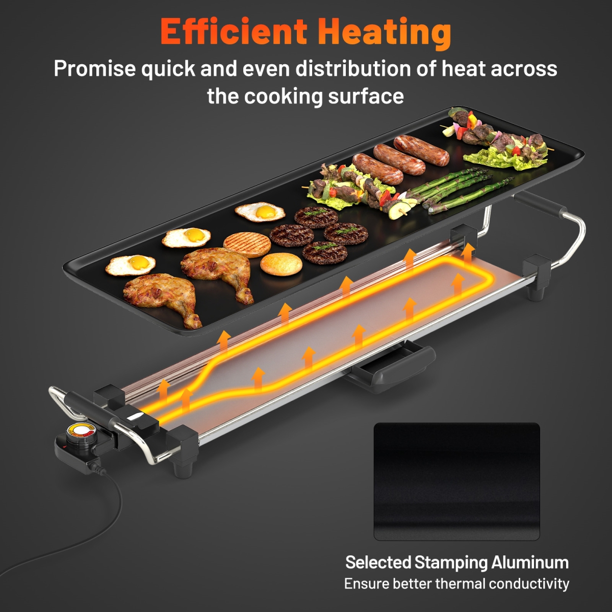 Picture of Costway ES10483US 27 in. Electric Griddle Nonstick BBQ Grill with Adjustable Temperature - Small