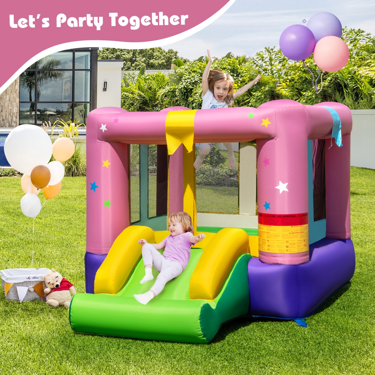NP11850 Inflatable Bounce House with Jumping Area for Indoor Outdoor Party