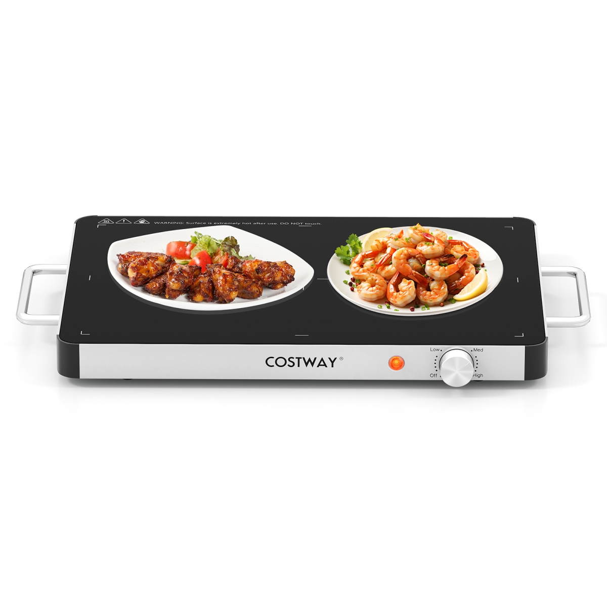 Picture of Costway ES10507US Electric Warming Tray Food Warmer with Adjustable Temperature Control, Black