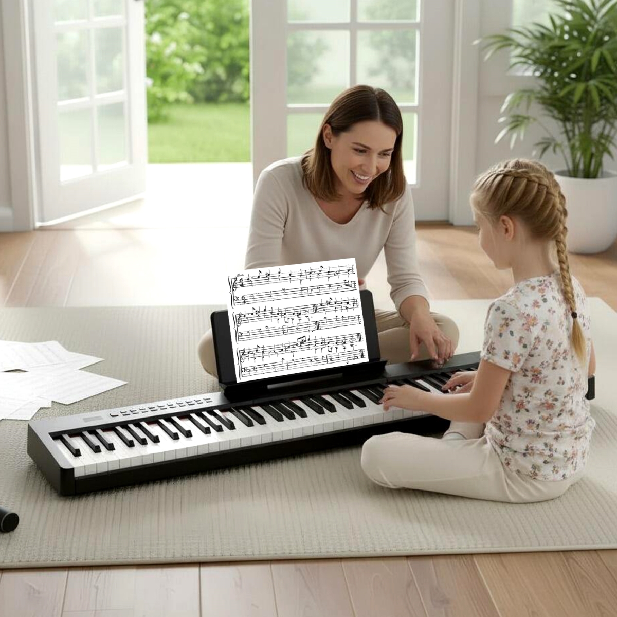 MU10124US-DK 88 Keys Velocity-Sensitive Piano Keyboard with French Dream Audio Source, Black