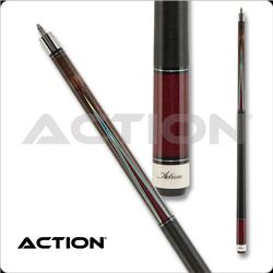 Inl17 18 18 Oz Action Inlay Gray With Purpleheart Points Pool Cue