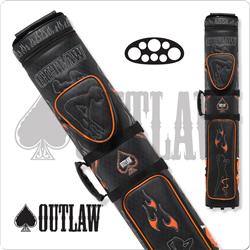 Olb35d Outlaw Stitch Flames 3 Butts & 5 Shafts Hard Cue Case