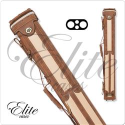 Ecv22 Chestnut Elite 2 Butts & 2 Shafts Vintage Leather Cue Case - Chestnut