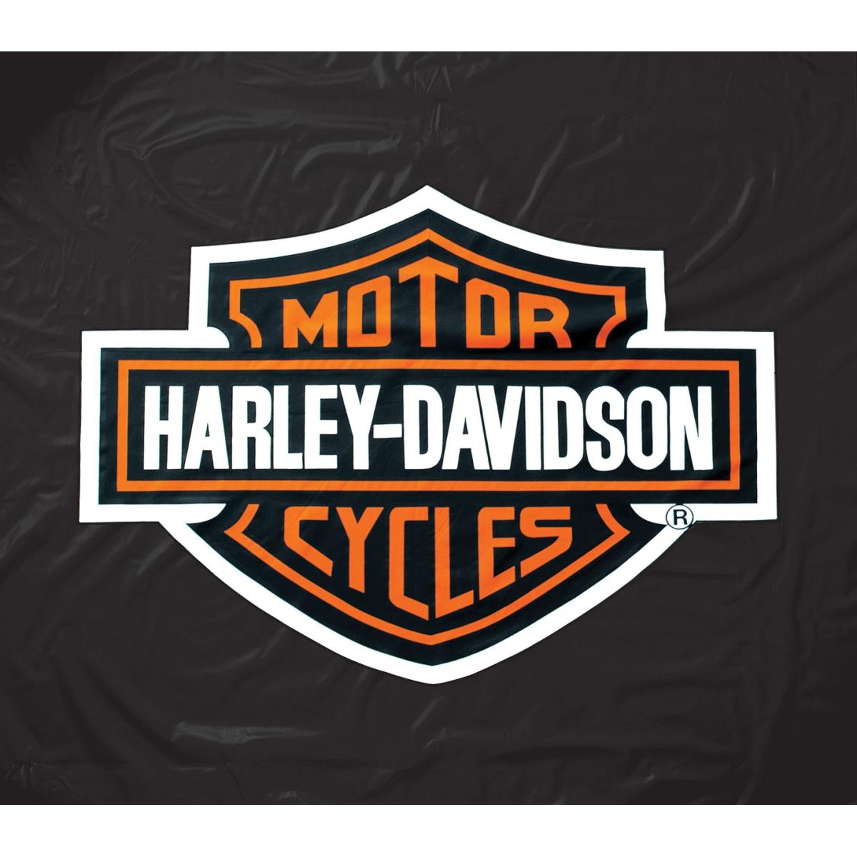 Hdtcv Harley Davidson 8 Ft. Vinyl Table Cover&#44; Black With Orange