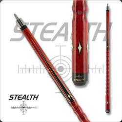 Sth39 21 21 Oz Stealth Red With Black & Cream Diamonds Pool Cue