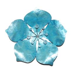 Esh160 Wall Flower Metal Decor Blue