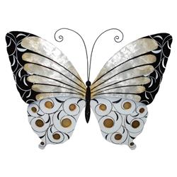 Esh172 Wall Butterfly With Black Pearl & Gold