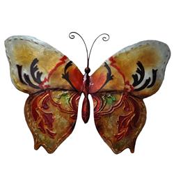 M2038 Butterfly Wall Decor, Gold & Red
