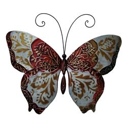 M2039 Butterfly Wall Decor, Pearl & Red