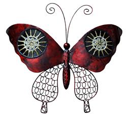 M2040 Butterfly Wall Decor, Red & Black