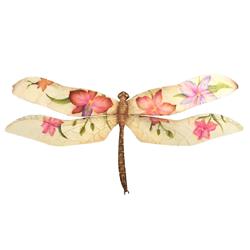 M4006 Dragonfly Flowers Wall Decor, Purple & Red