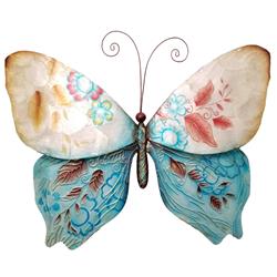 M2028 Butterfly Wall Decor, Blue & Pearl
