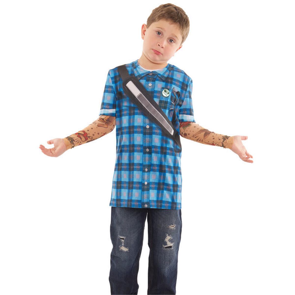 F134200-m Youth Hipster Plaid Tattoo - Medium