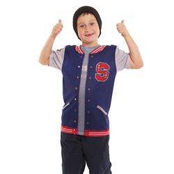 F134206-s Youth Letterman Jacket Tee - Small