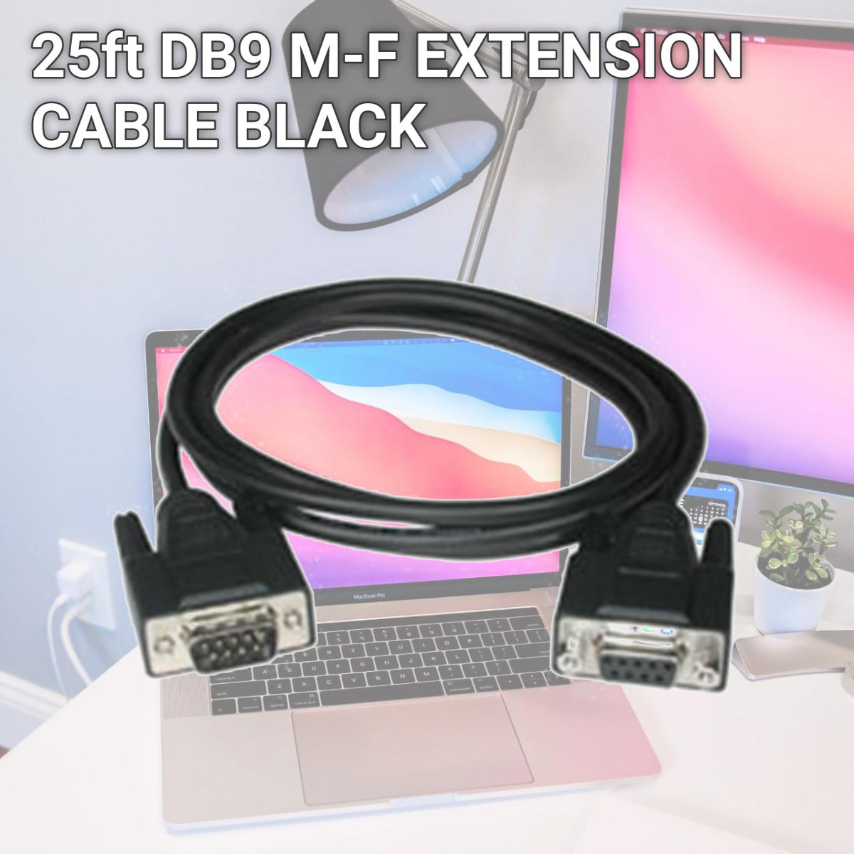 Picture of Cables To Go 52033 25ft DB9 M-F EXTENSION CABLE BLACK