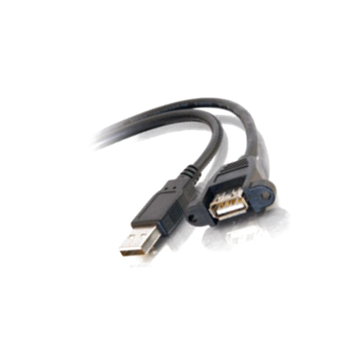 Picture of Cables To Go 28063 2Ft Usb 2.0 A Male To A Female Panel Mount Cable