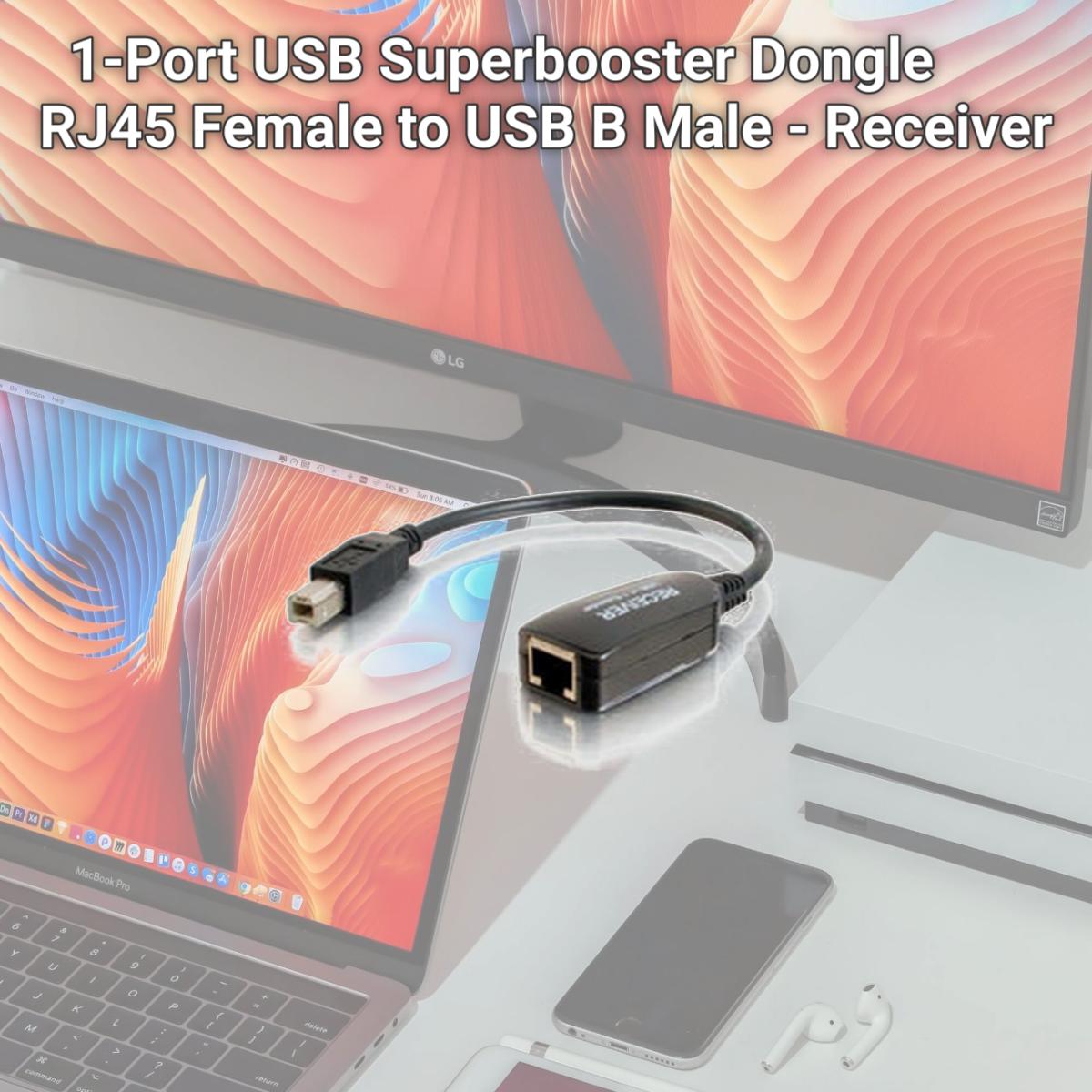 Picture of Cables To Go 29353 1-Port USB Superbooster Dongle RJ45 Female to USB B Male - Receiver