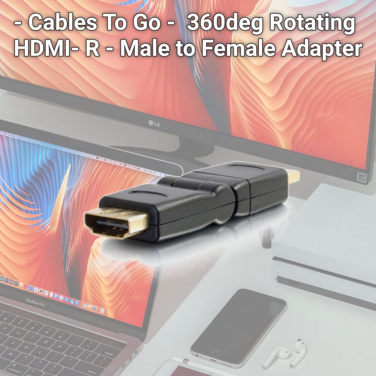 Picture of C2G - Cables To Go - 30548 360deg Rotating HDMI- R - Male to Female Adapter