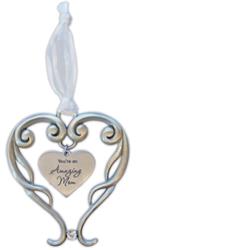 Ho127 Amazing Mom Heart Ornament With Crystal