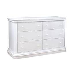 5760-w Primo 6 Drawer Double Dresser, White