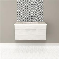 Fv Cw36 20 X 36 X 18.11 In. Single Drawer Wall Hung Vanity With Top, Wood - Contour White