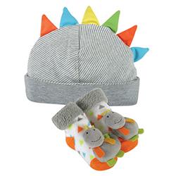 616116 Lue & Green Newborn Stripey Cap & Sock Set - Pack Of 4