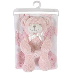 Pink Plush Bear & Blanket Set - Pack Of 4