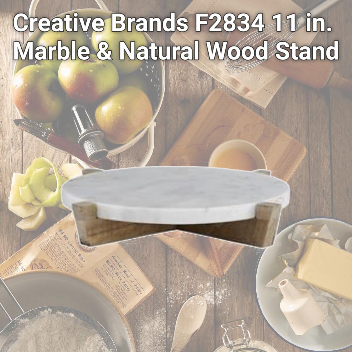 Picture of Creative Brands F2834 11 in. Marble & Natural Wood Stand
