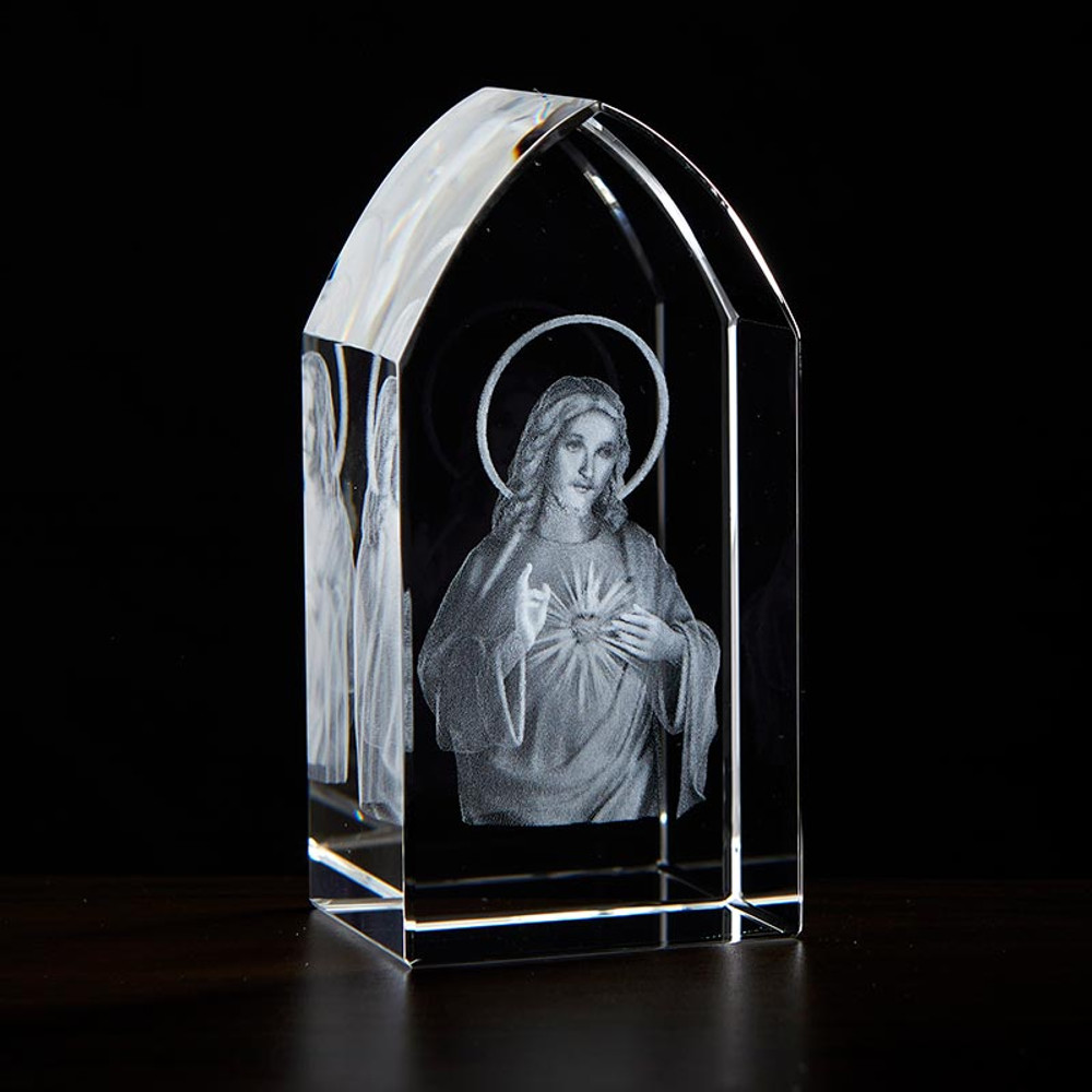 JC-4400 Sacred Heart Etched Glass