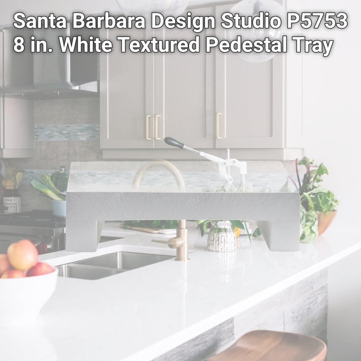 Picture of Santa Barbara Design Studio P5753 8 in. White Textured Pedestal Tray