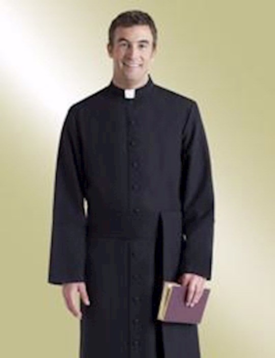 H-19HM531 S34 Clergy Cassock, Black - 47 in. Height - 6 ft.