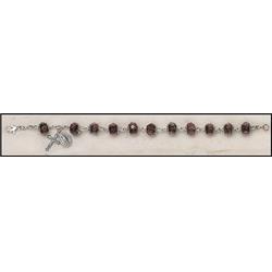 Sob810pam 8 X 10 Mm Amethyst Hand-painted Rosary Bracelet