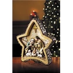 WC123 8 in. Wood grain Star Nativity Figurine
